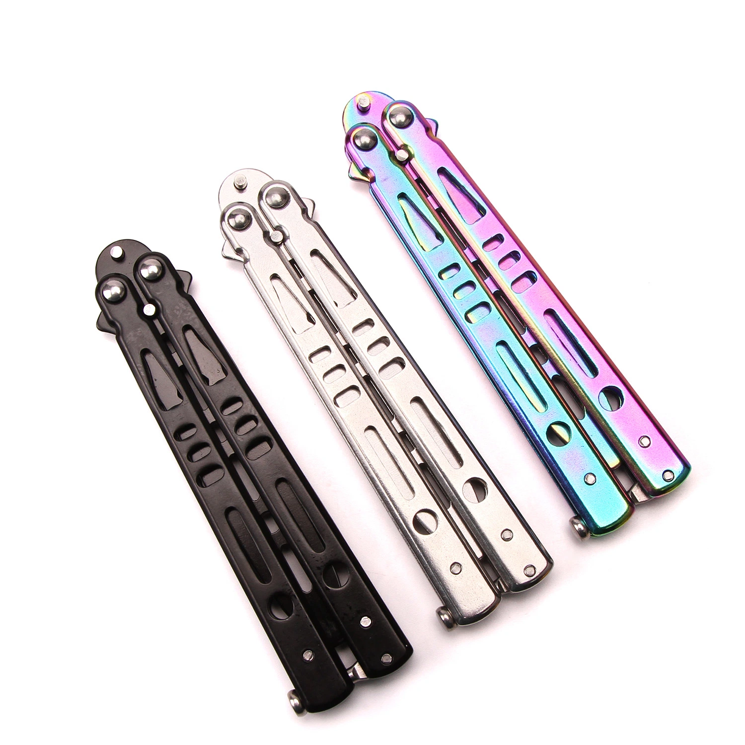 Black Silver Color Light Butterfly knives for Beginner Practice Butterfly Trainer Knife