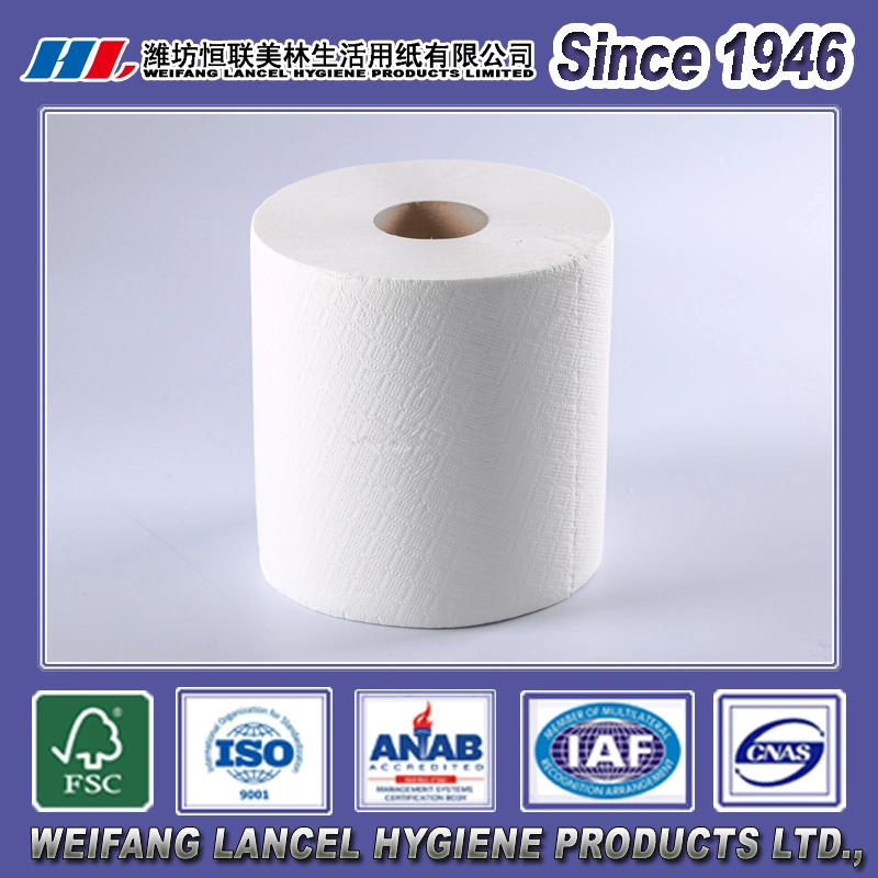 China de fábrica de papel toalla de papel de la pulpa de madera virgen/Ca rollo de toallas de papel