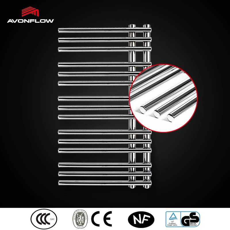 Avonflow Chrome Design Decorative Bathroom Steel Towel Heater Hydronic Towel Rail Cn/NF/GS/ETL/UL