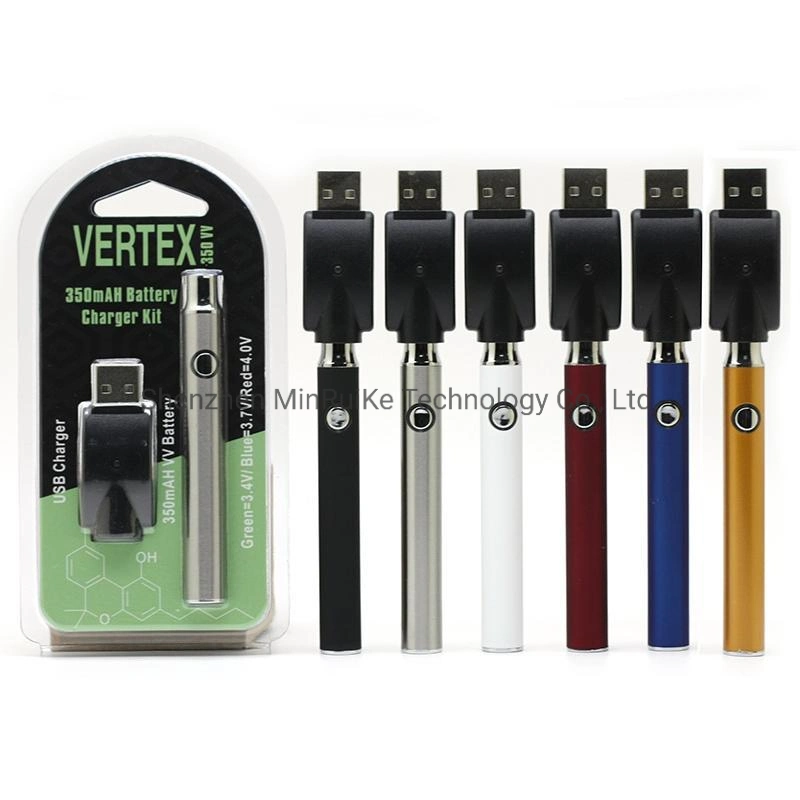 Nueva llegada Vertex Preheat batería 350mAh tensión variable 510 hilo Batería de lápiz VAPE con cargador USB para CE3 G2 Cartuchos vaporizadores