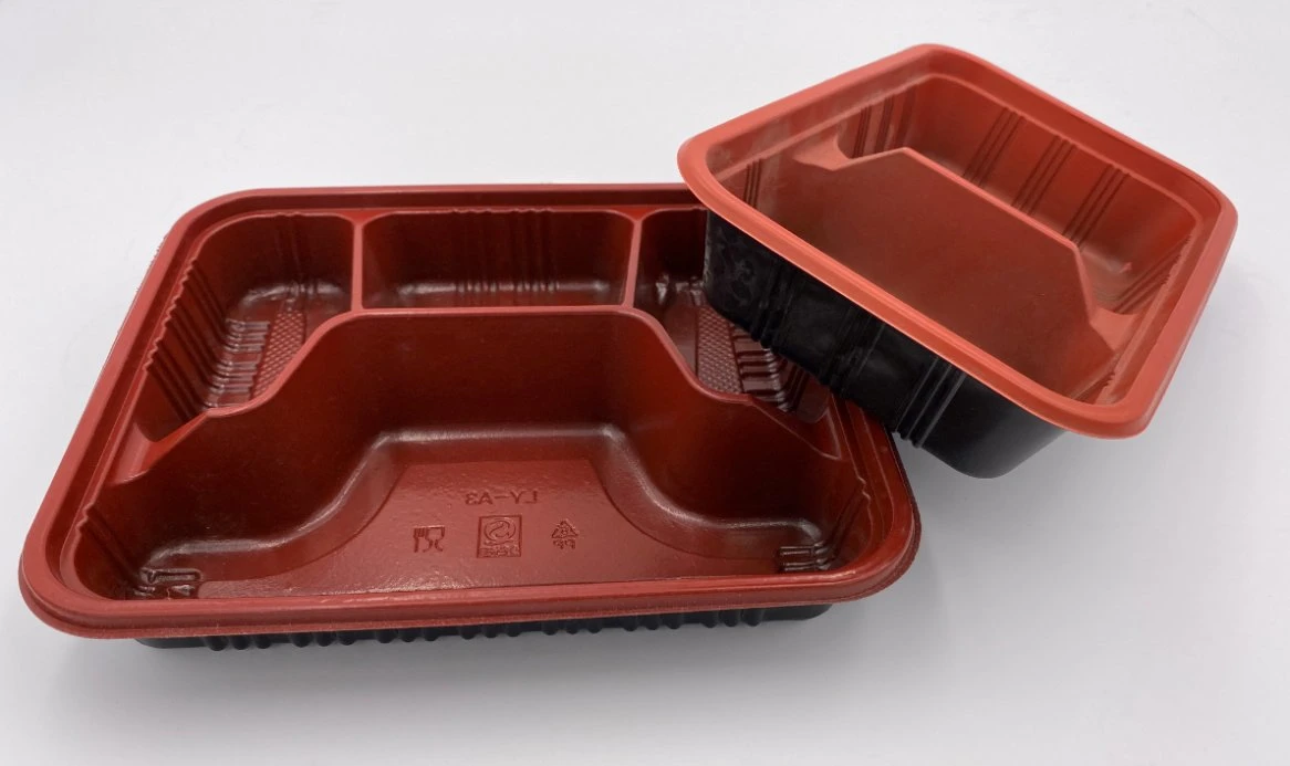 Disposable Plastic PP Meal Tray Making Fully Automatic Inline Vacuum Forming Machine