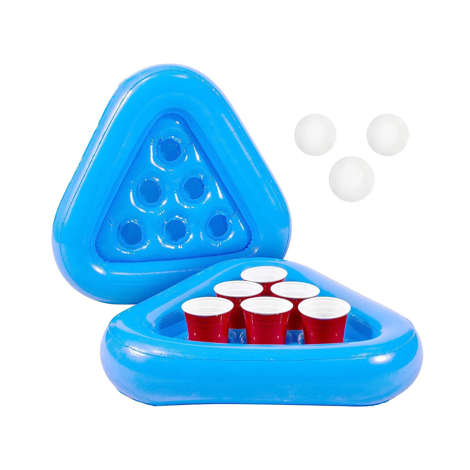 2 Rafts Pool Pong Rack Floating Beer Pong Set