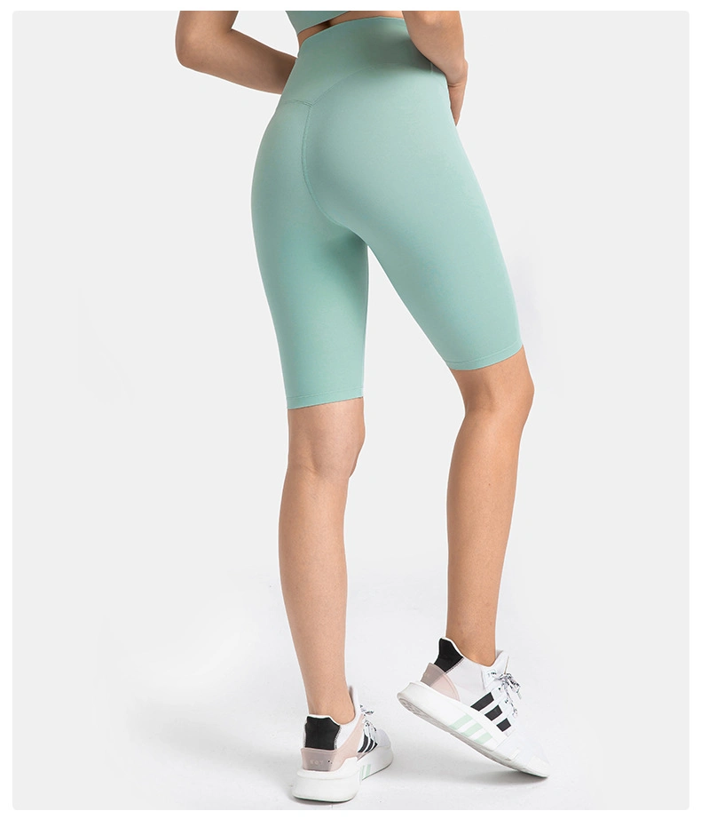 Mayorista personalizado de color sólido Butter suave Deportes de entrenamiento corto gimnasio Leggings de cintura alta Atlético Fitness Yoga corto Ciclismo para mujeres Pantalones cortos de ropa