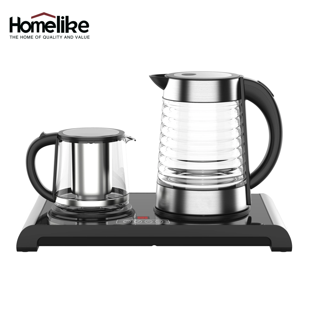 Turkey Tea Maker Machine Automatic 1.7L electric Glass Hotel Coffee and Tea Kettle Tray Set