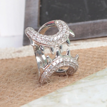 Fashion Jewelry Paw Shape Luxury Ring 925 Sterling Silver Hip Hop Diamond Jewellery