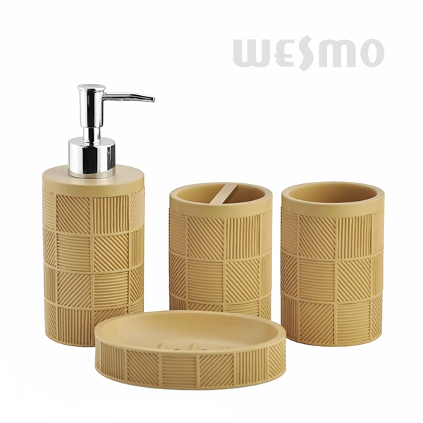 Bamboo Style Polyresin Bathroom Accessories