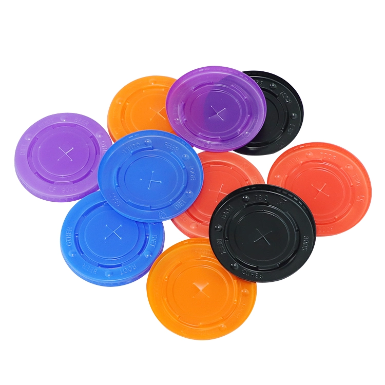 Colorful Plastic Lid PS Cup Lid for Disposable Cups Plastic Lid for Cold Drinks/Juice/Coke