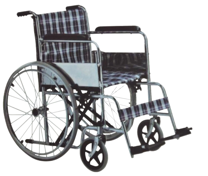 Silla de ruedas manual de acero inoxidable para hospital (SLV-D4032)