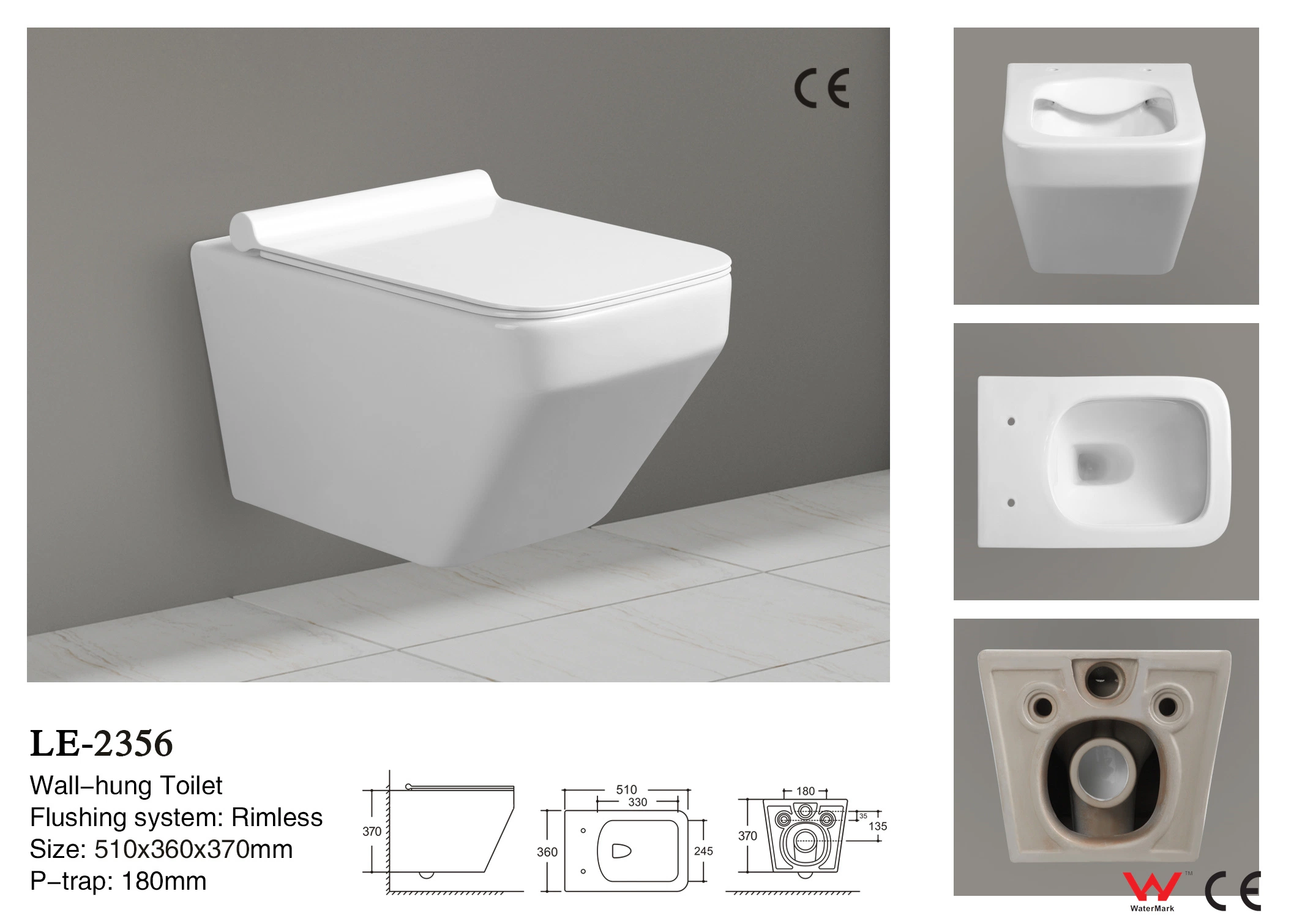 Amazon Hot Sale Wall Hung Toilet Color Australian Standard Le-2004