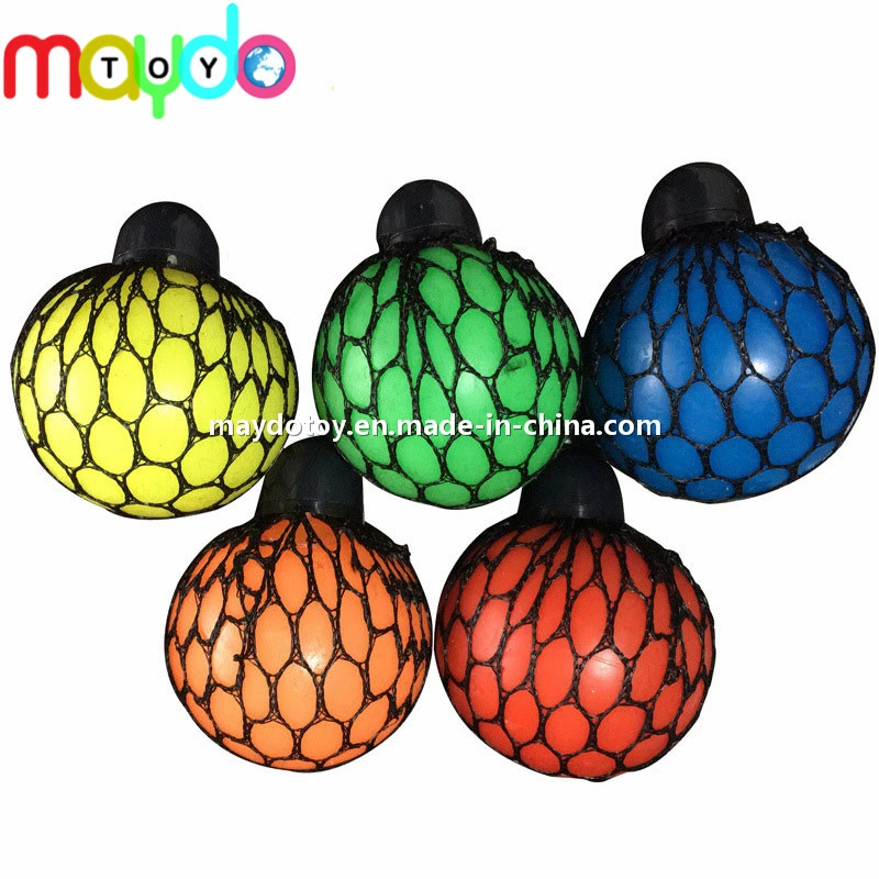 A novidade de uvas de malha Squishy squeeze ball brinquedos com tampa