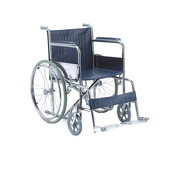 Lightweight Folding Steel Wheelchair for Caring for Disabled People