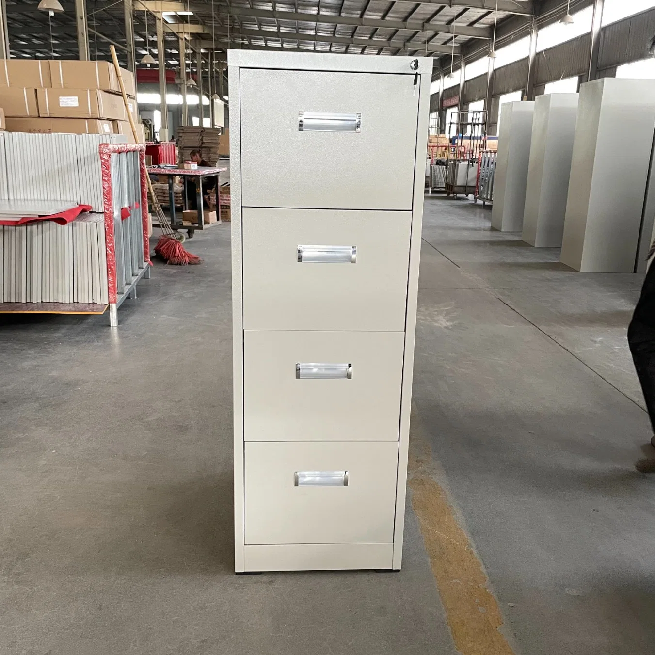 Steel Office Metal Powder Coating Furniture Vertical 4 Drawers Filing Storage Cabinet