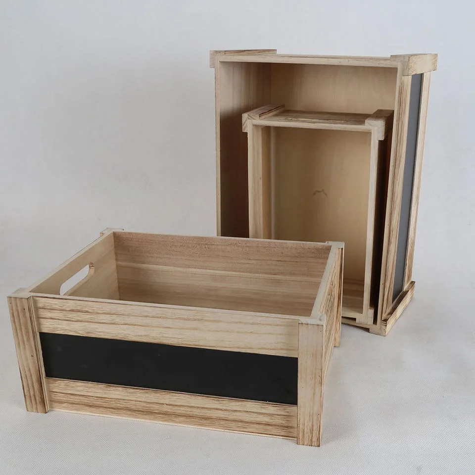 Wooden/Wood Crate/Box with Handles/Chalkboard for Beer/Drinks/Eggs/Toy Storage