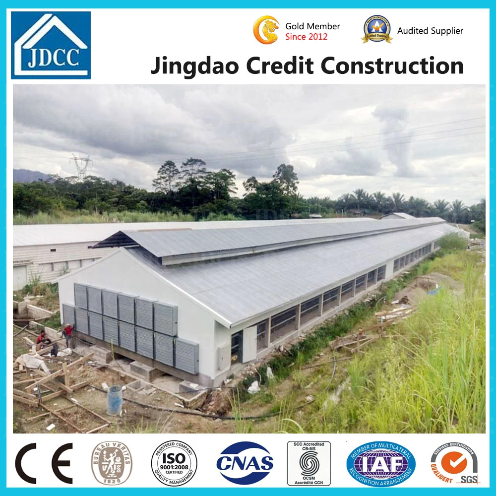 Quality Assurance Prefabricated Prefab Galvanized Light Truss Door Style Steel Structure Design Chicken Cage Poultry Shed Farms