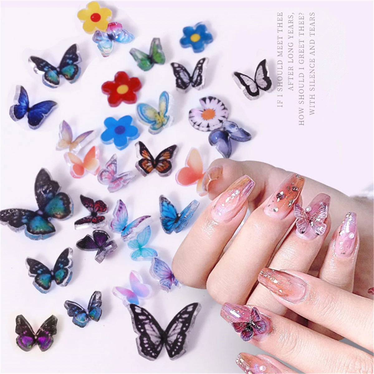 Nail rétrécir Butterfly Net ornements japonais Red Hot Butterfly DIY Décoration ongles thermorétractable Autocollants ongles papillon fini de la machine