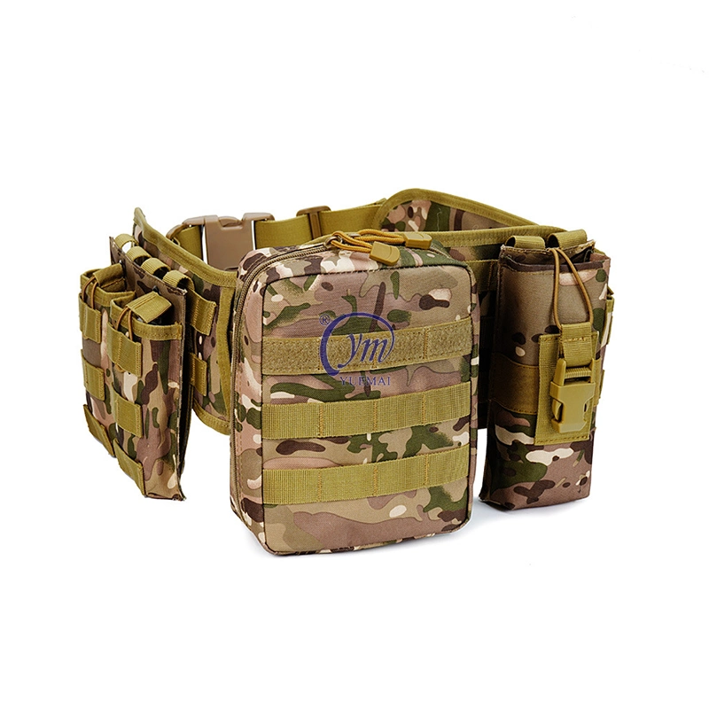 Yuemai New Design Outdoor Camouflage Durable Oxford Combat Belt with Accessory Kit