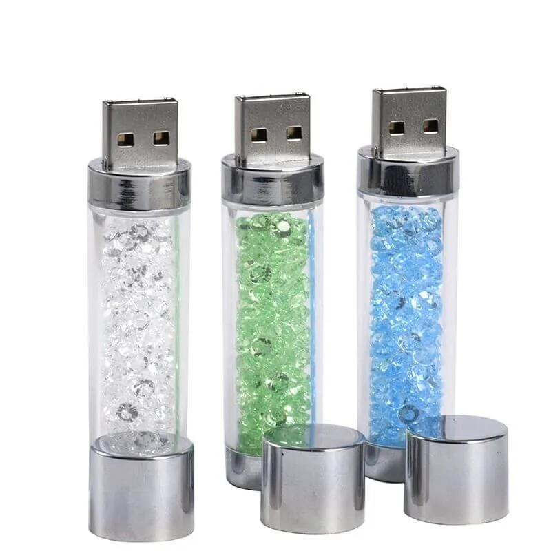 Custom Personalized Premium Glass Acrylic Crystal USB Flash Drives 2.0