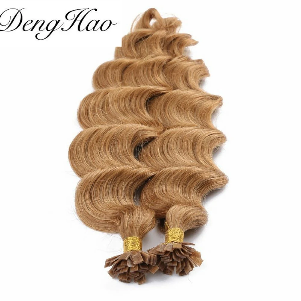 Haut de la qualité de l'homme à embout plat hair extension vierge brésilien de Remy Hair