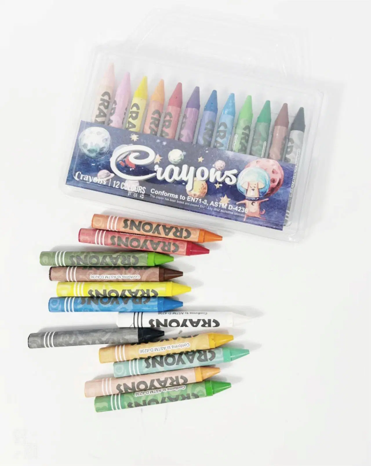 Non Toxic Kids and Student Vibrant Art Drawing Color Wax Crayon