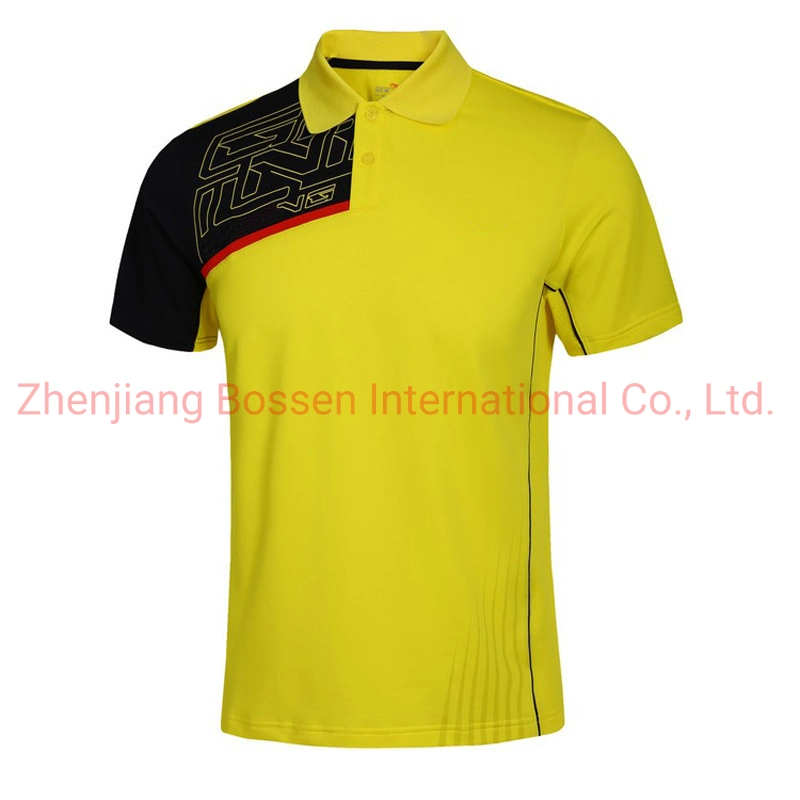 China Factory OEM Custom Printing Polyester Breathable Moisture Wicking Quick Dry Yellow Polo Shirt