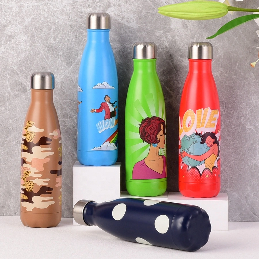 17oz 500ml Water Bottles Hydre Colorful Gift Custom Print Portable Metal Cold Hot Drinks Flasks for Men