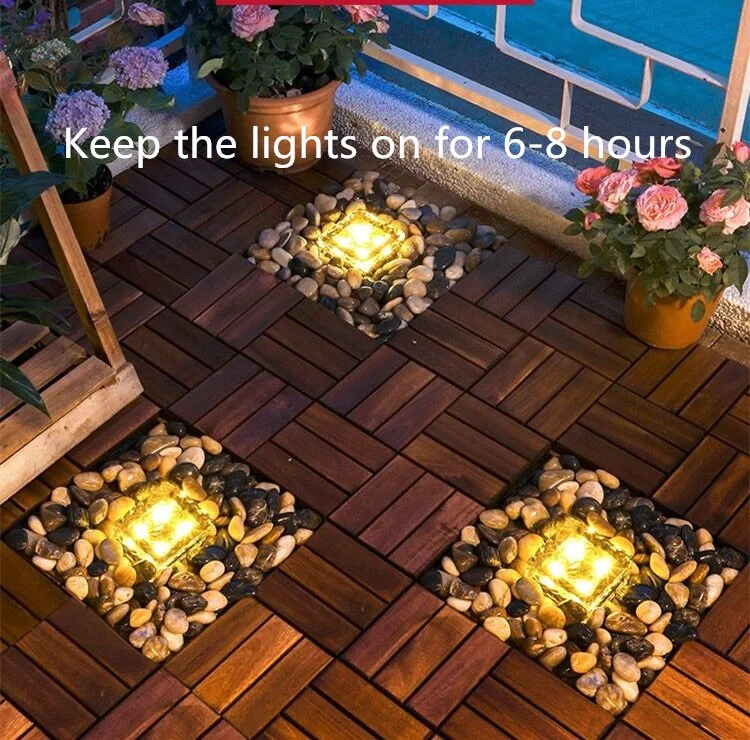 IP67 Waterproof LED Frosted Glass Light Solar-Powered Outdoor Courtyard Flashing Light Lamp
