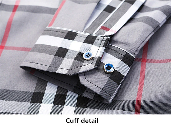 2023 New Men's Apparel Casual Plaid Lapel Men's Long Sleeve Shirt