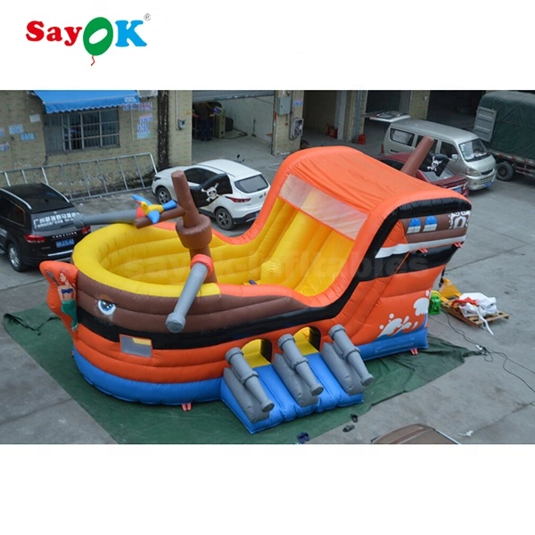 Giant Inflatable Pirate Slide Kids Bouncers Jumpers Bouncy Castles Commercial Outdoor Inflatable Jumping Castle with Slide for Kids