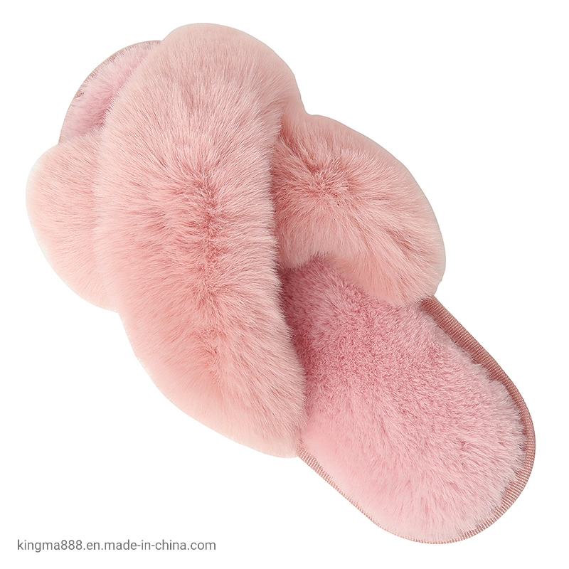 Customized Vendor Ladies Designer Fashion TPR Custom Logo Fur Slipper