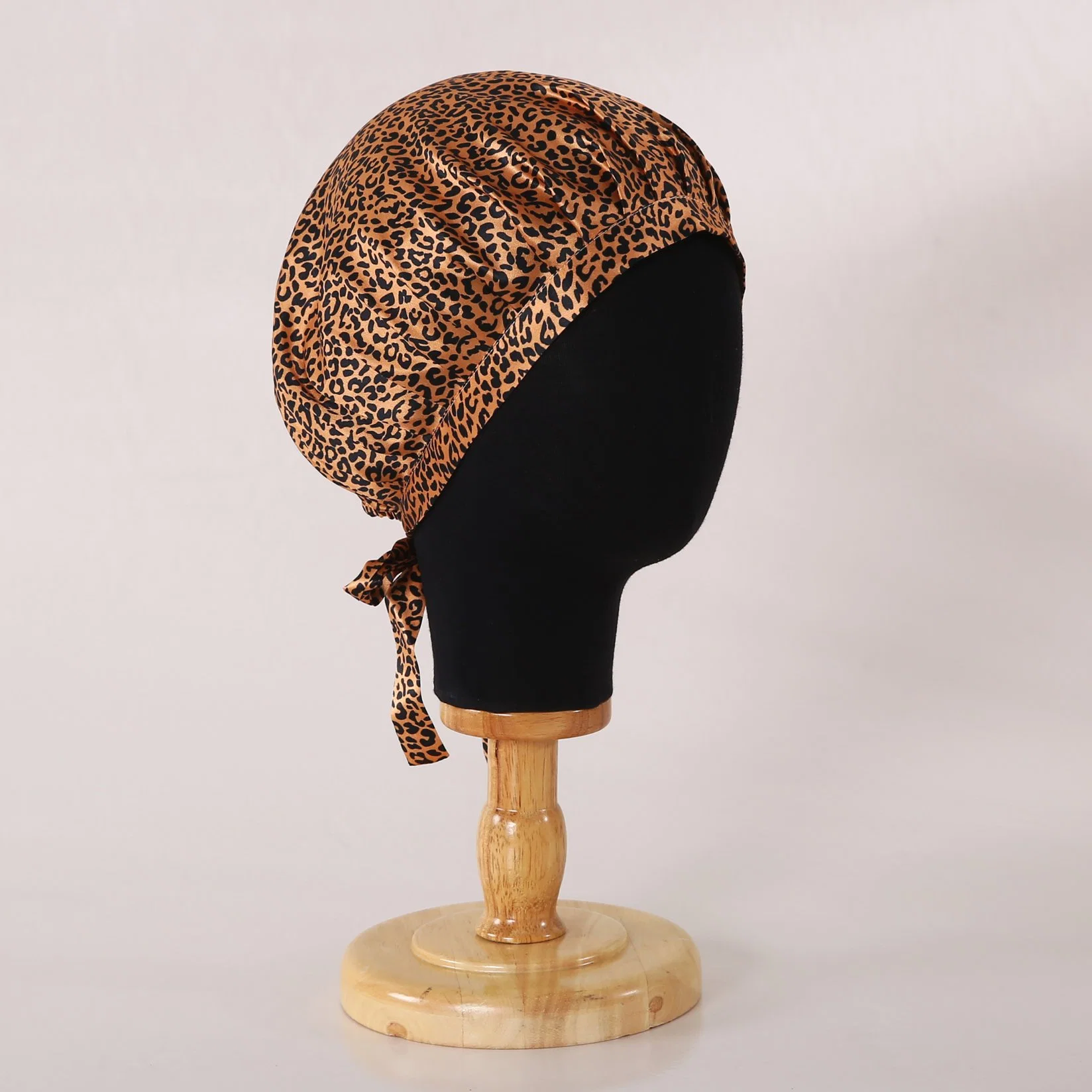 Seda Cabello Bonnet Brown etiqueta personalizada Bonnet de seda