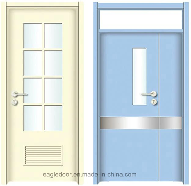 Simple Designs Modern Hospital Wood Door Design Melamine Finish Door Bedroom Interior Wooden Door (EI-HP0102)