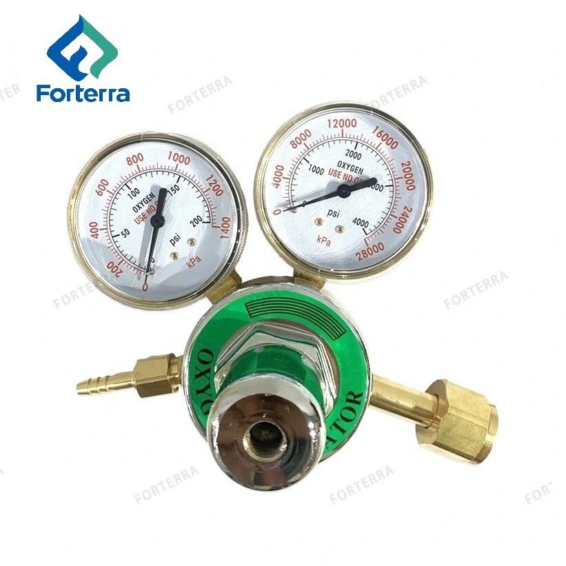 Oxygen Cylinder Gas Regulator Dual Pressure Gauges 0-200psi 0-4000psi 0-300bar W23-14 W22-14