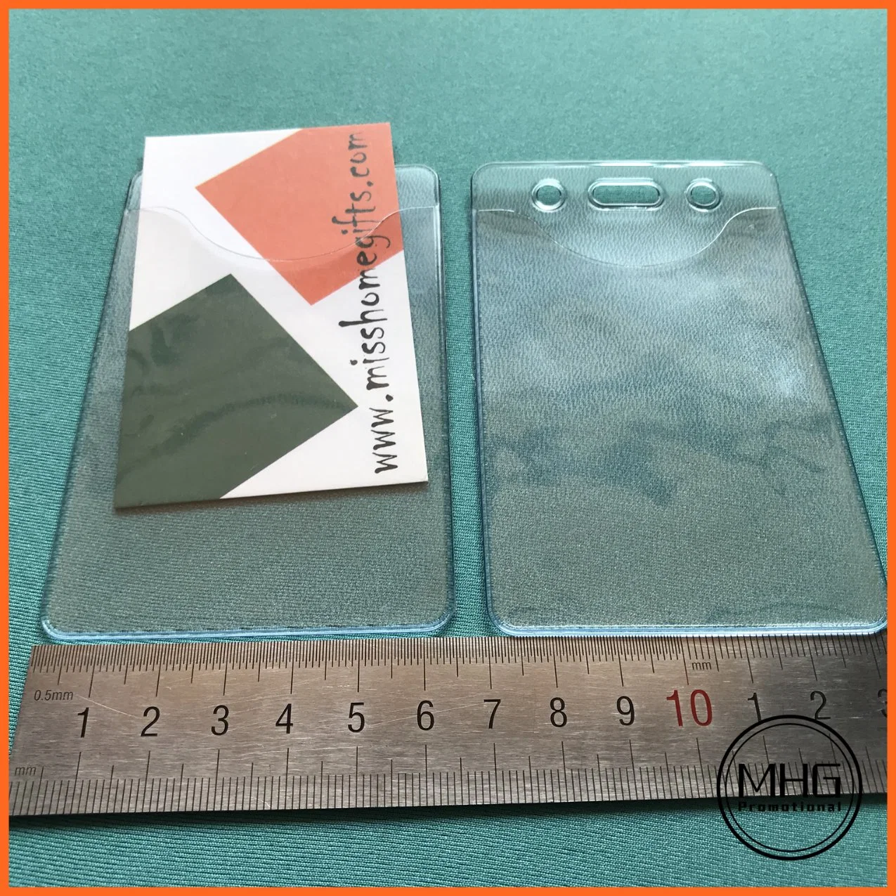 Vertical Textured Clear PVC ID Badge Card Holder