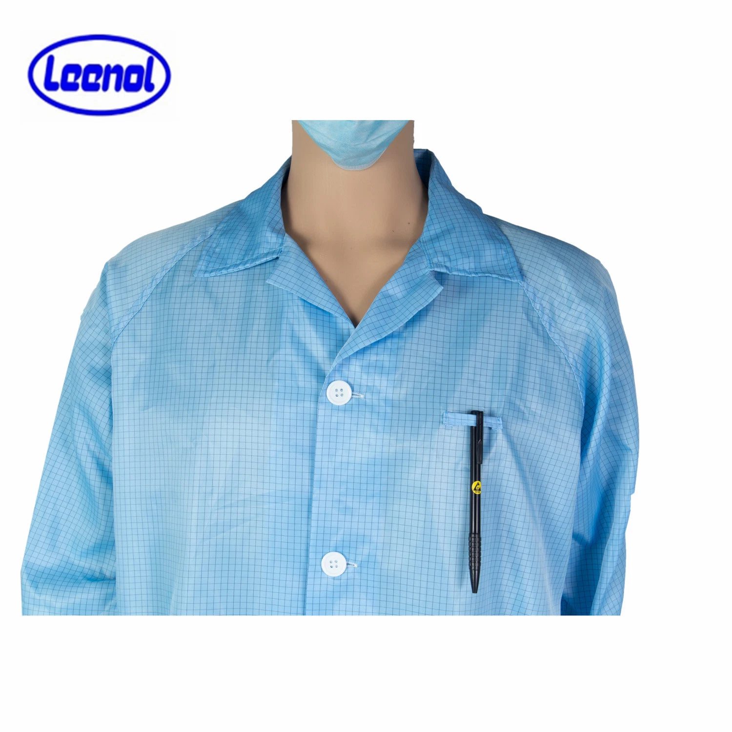 ESD Conductive Polyester Fabric Antistatic Cleanroom Gown ESD Clothes