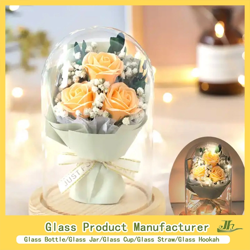 10/12/15/20/30cm Customized Glass Cover, Glass Craft, Glass Dome Manfuacturer for Preserved Rose/Preserved Flowers/Preserved Gift