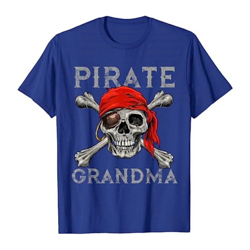 Pirate Shirt Jolly Roger Skull Crossbones Flag Hip Hop Streetwear Fashion Cotton T-Shirt