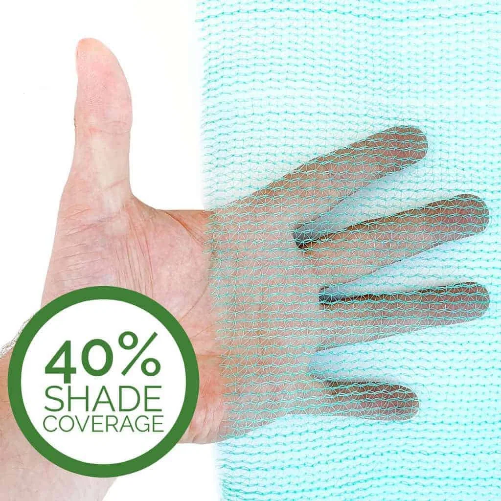 Toile d'ombrage, filet solaire résistant et durable offrant une protection de 40% contre les rayons UV et le vent.