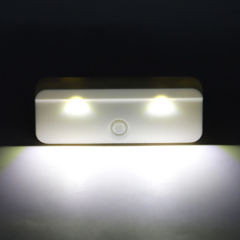 Goldmore1 2 LED Battery Operated LED Motion Sensor Light Cabinet Night Lamp for Indoor