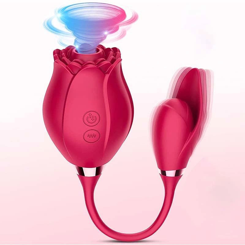 Powerful Electric Rose Shape G Spot Vagina Sucking Clitoris Vibrator Nipple Sex Toys Mini for Woman Couple Vibrator