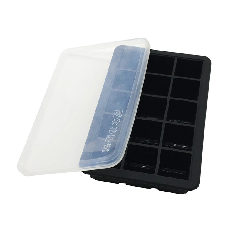 Food Grade Silicone Ice Square Mold Ice Lattice Box with Lids