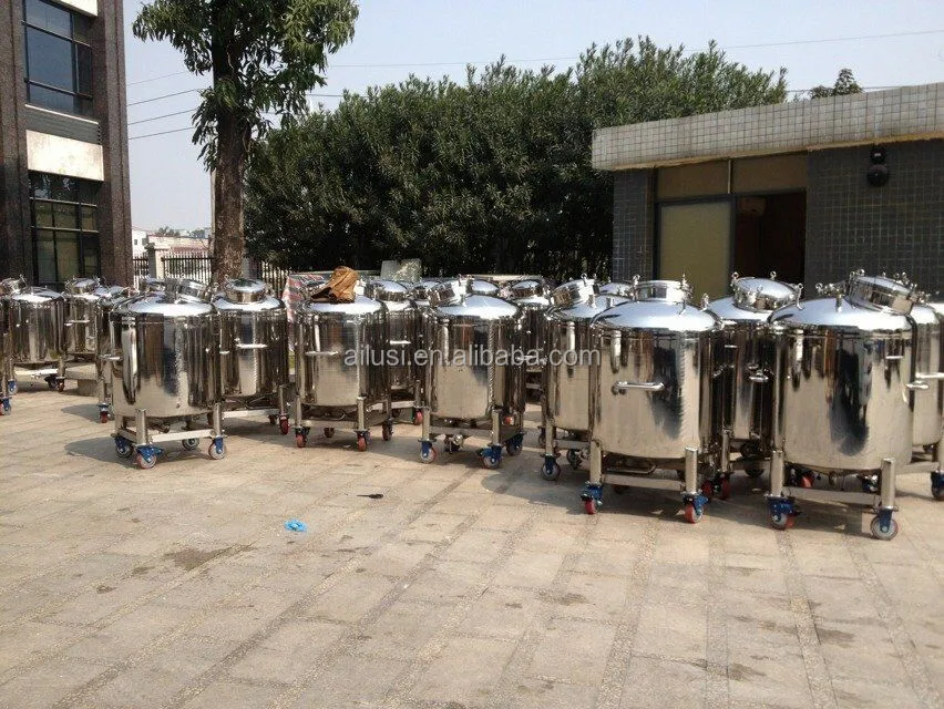 500L Sealing Movable Detergent Container Stainless Steel Machine Chemical Liquid Storage Tank