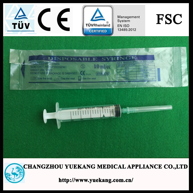 3-Parts Plastic Sterile Disposable Syringe with Ce&ISO Approved