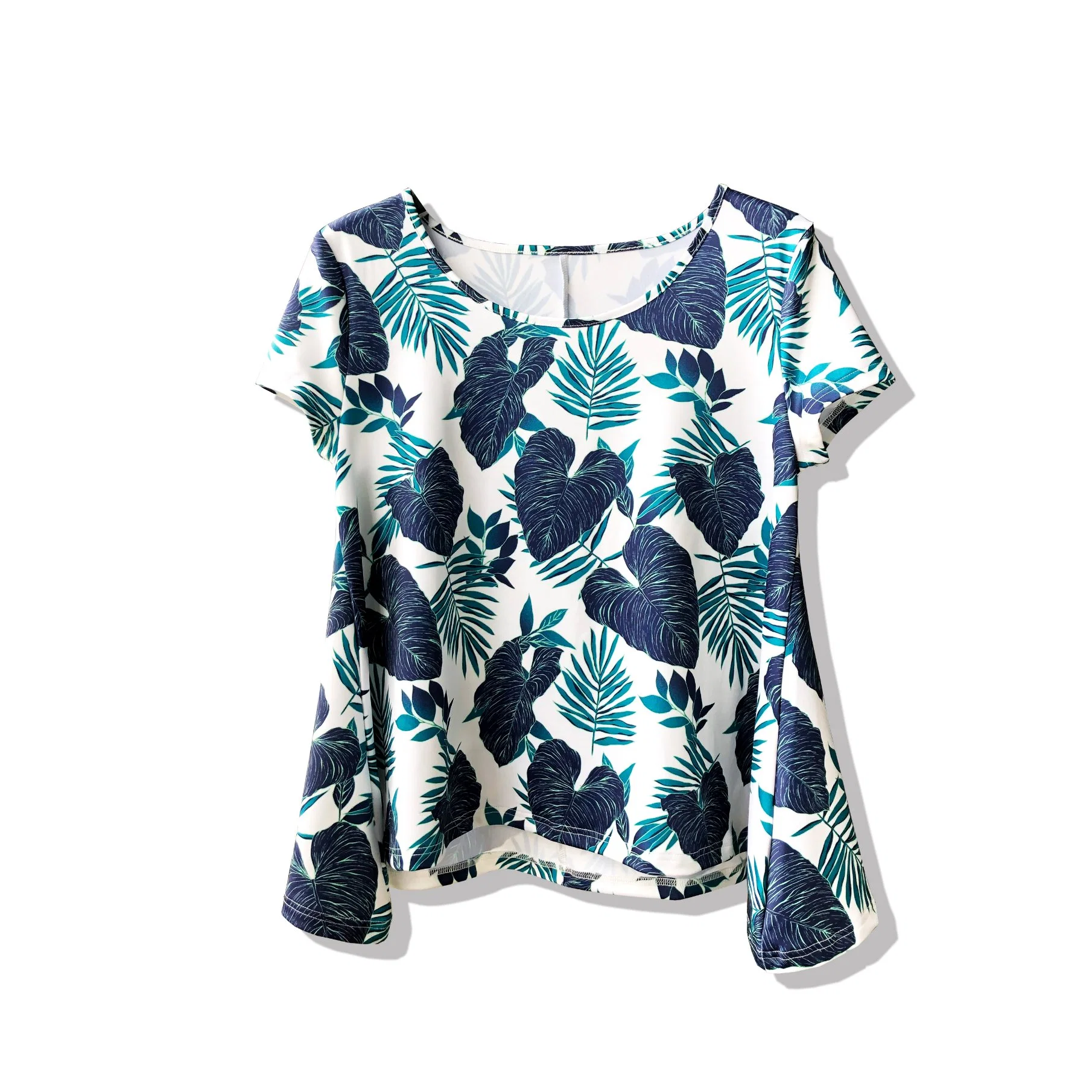 Senhoras Tropical readymade casual blusas de manga curta partes de cima