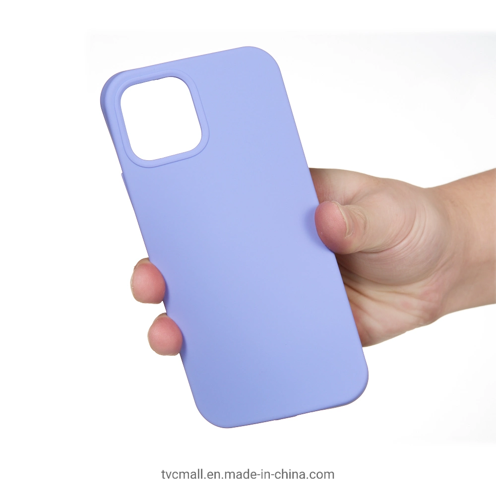 Bien protegido Anti-Scratch Liquid Silicone Phone Back Case Teléfono tapa para IPhone 13 6,1 pulgadas - Morado