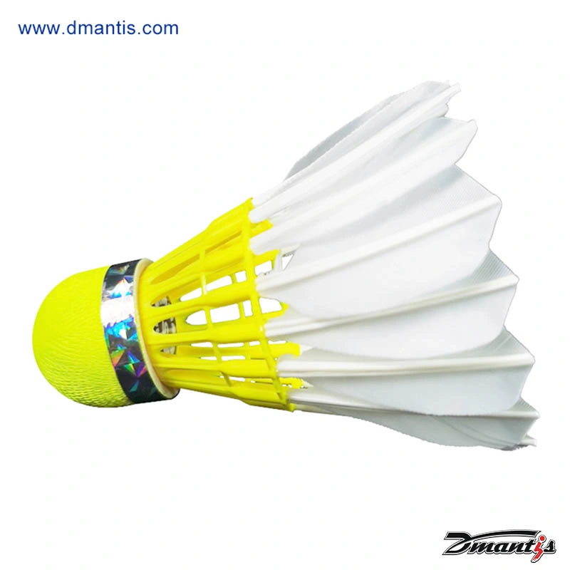 Dmantis Yellow Color 3in1 Natural Goose Feather Badminton Shuttlecock