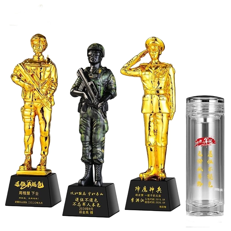 China Shenzhen Factory Design Custom Production Wholesale High Quality Air Force Marine Corps Firefighters Military Police Resin Metal Trophy Cup