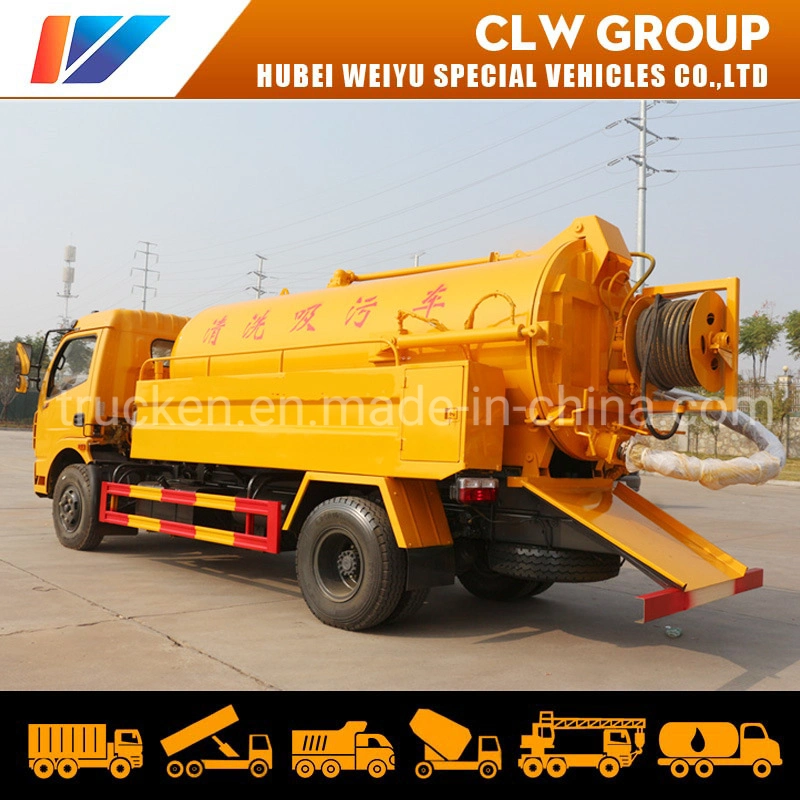 Sewage Suction High Pressure Water Cleaning Truck 5000L Waste Tank with 2000L Water Tank