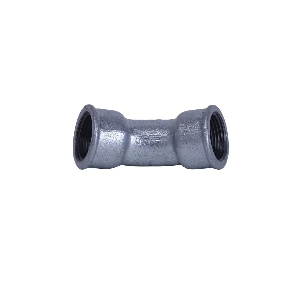 Beaded Baked Galvanized 45 Degree Female Bend with BS Thread in Malleable Iron Pipe Fitting