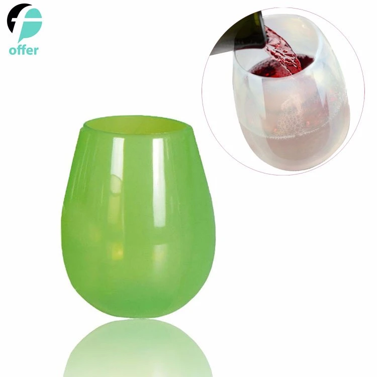 Silicone Beer Cups Silicone Wine Glasses Unbreakable Collapsible Stemless Beer Whiskey Cocktail Cups