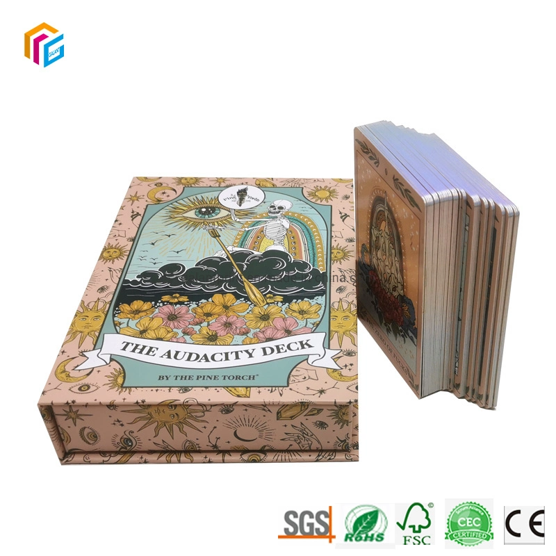 Gilt-Edged Tarot personalizado a todo color impreso de la Plataforma Oracle tarjetas con el Libro de instrucciones